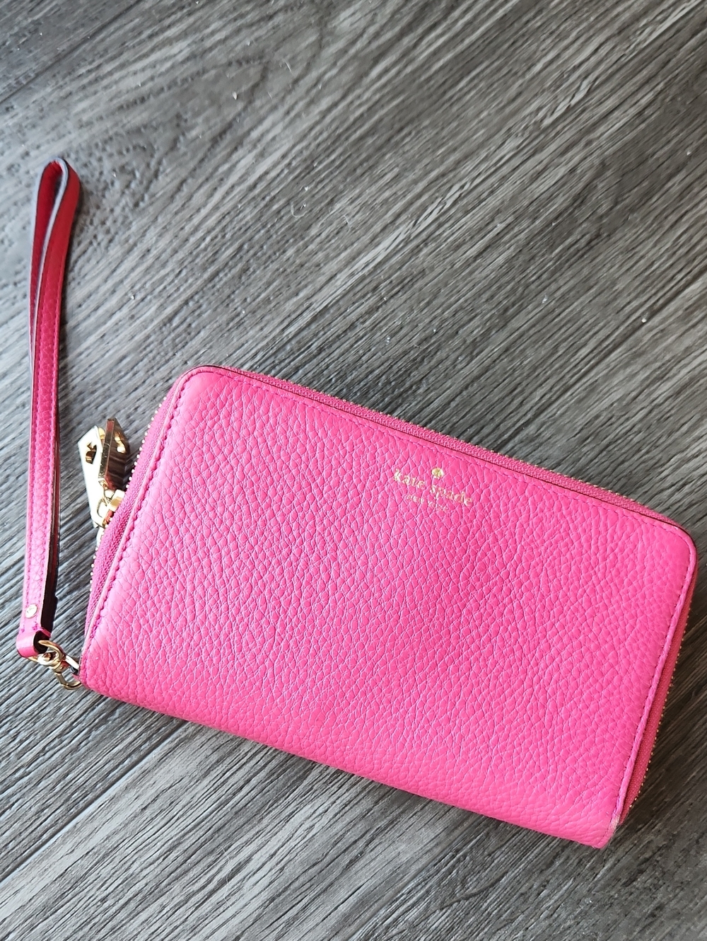 Kate Spade Hot Pink Pebbled Leather Wallet